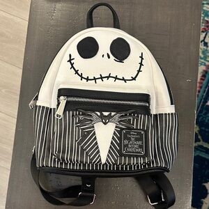 Authentic Disney Loungefly Black and White Jack Skellington Backpack